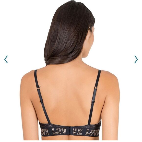 SO Intimates, Convertible, Dark-Gray and White “Love”Underwire Bra. 34C. - Picture 9 of 11